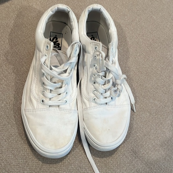 Vans old school Canvas Shoe White unisex sz 9 men's  Iconic Shoe - Picture 2 of 5